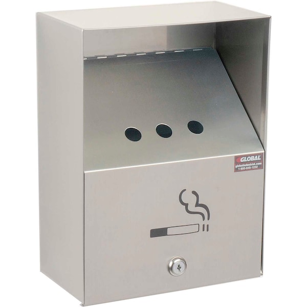 Global Industrial Stainless Steel Wall Mount Outdoor Ashtray 9W X 5D X 13H 238068 - main